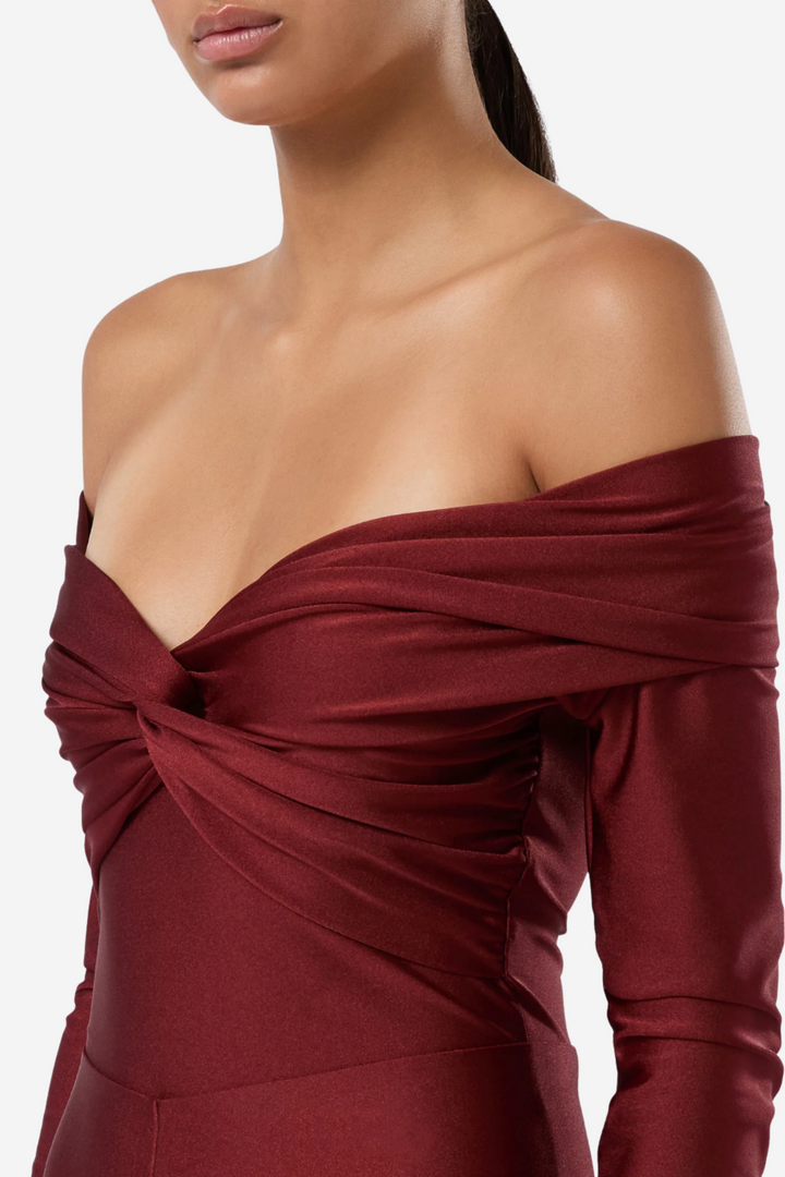 Kendall Bodysuit Off-Shoulder Burgundy