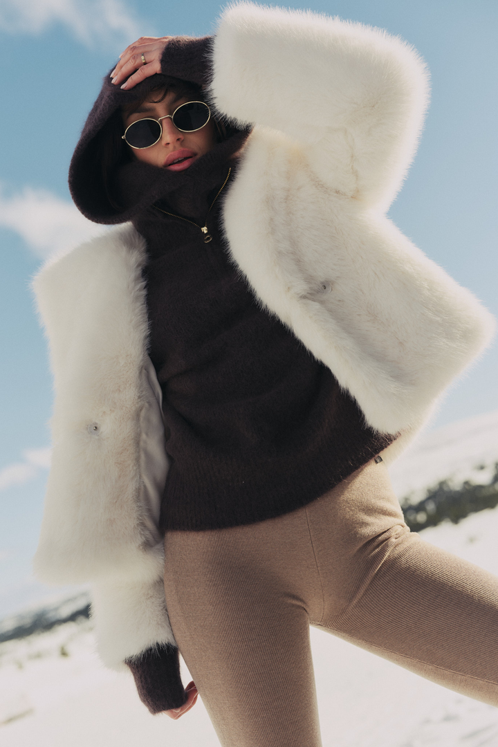 Sofia Fake Fur Jacket White