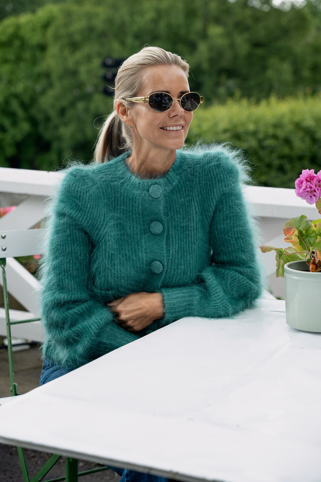 Maria Chunky Cardigan Frosty Spruce