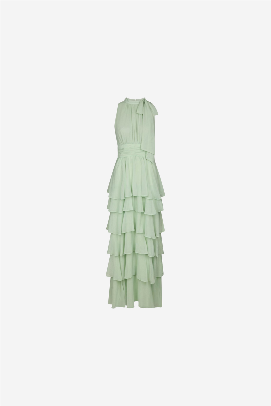 Marli Solid Chiffon Dress Light Green