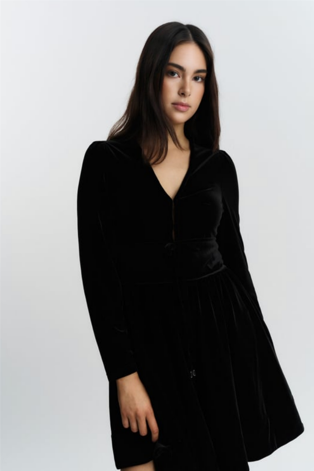 Tia Velour Dress Black