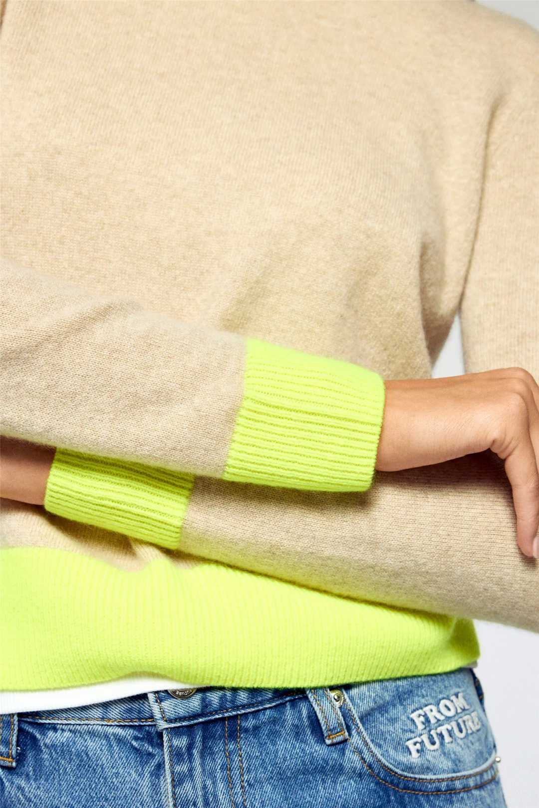 Crewneck Sweater Beige Chine