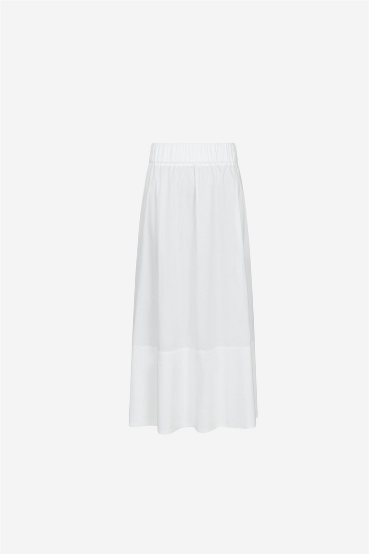 Yara Long Poplin Skirt White