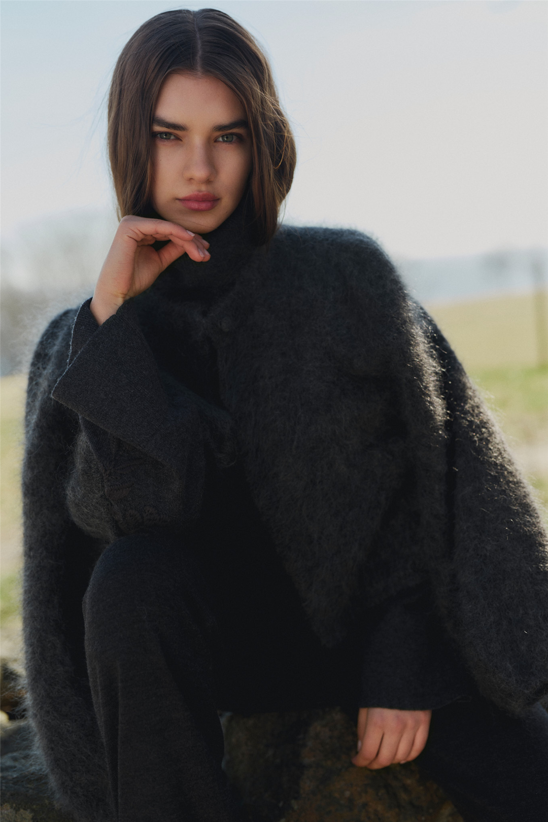 Amelia Chunky Cardigan Charcoal