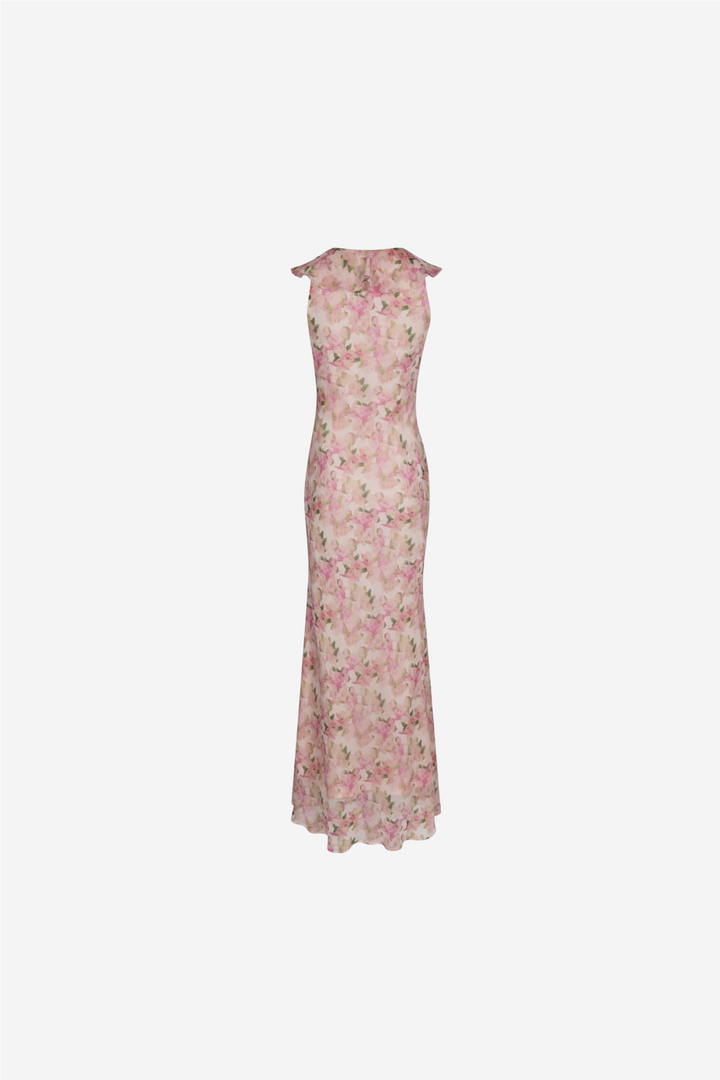 Zella Chiffon Print Dress Dusty Pink