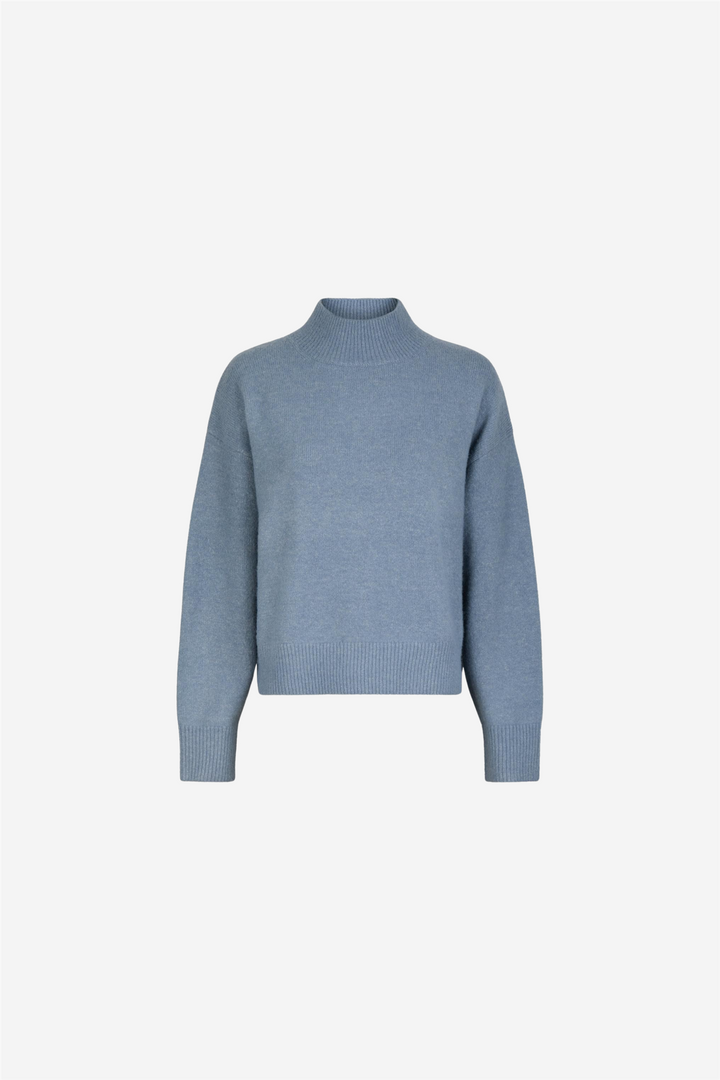 Paulina Knit Blouse Smoke Blue