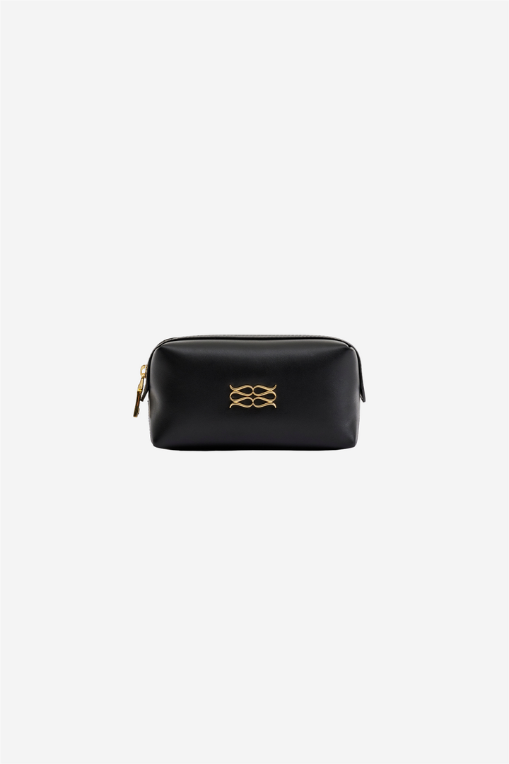 Monogram Leather Toiletry Bag Black