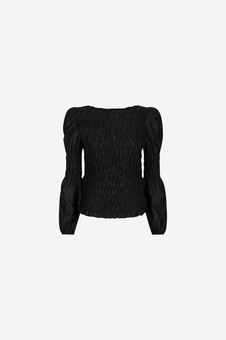 Polka Smock Shirt Black
