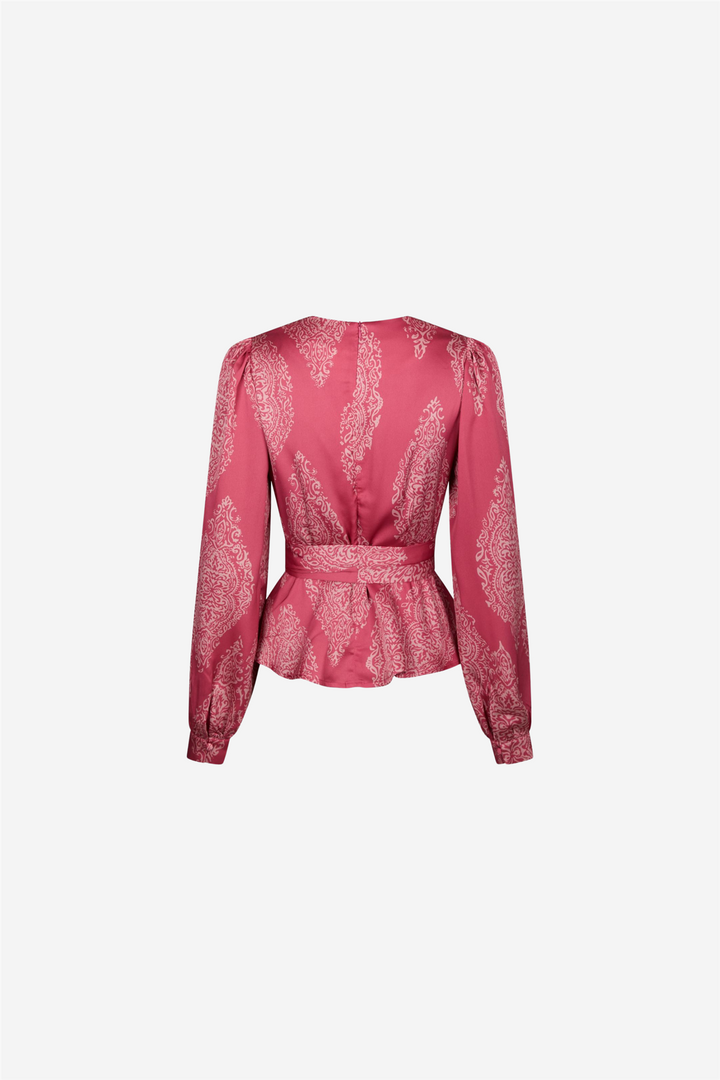 Rista Paisley Drop Blouse Cherry Pink
