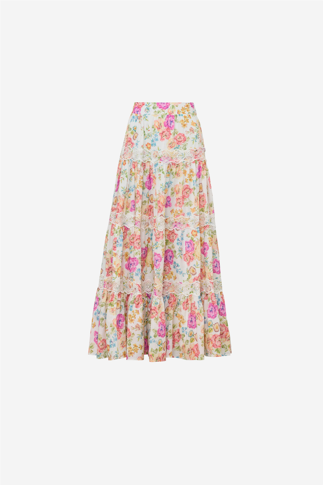 Cotton Slub Maxi Skirt Flora