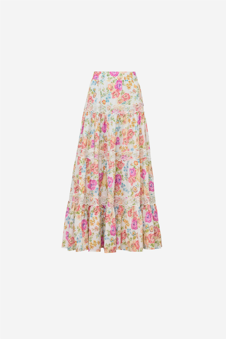 Cotton Slub Maxi Skirt Flora