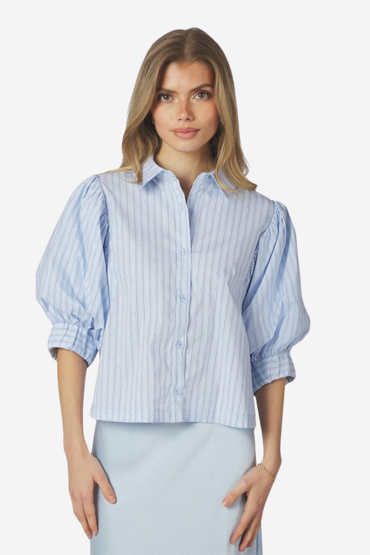 Etta Stripe Stone Shirt Light Blue