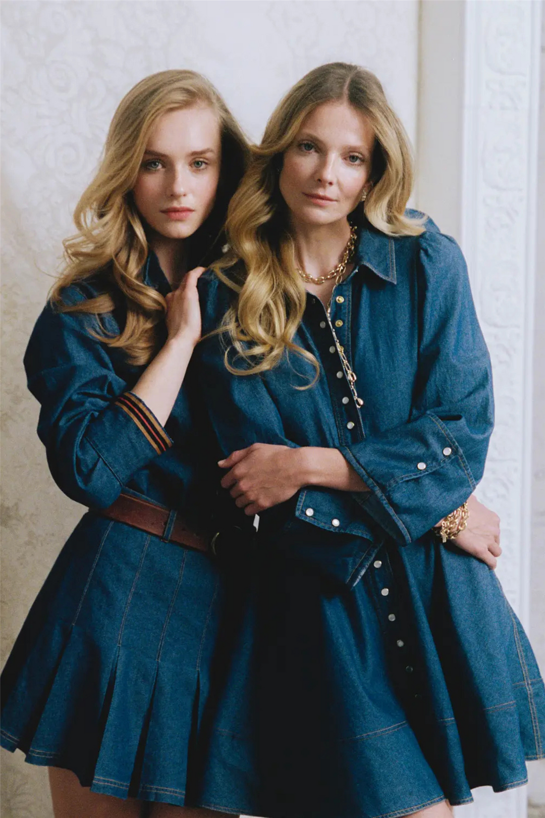 Denim mini dress french blue