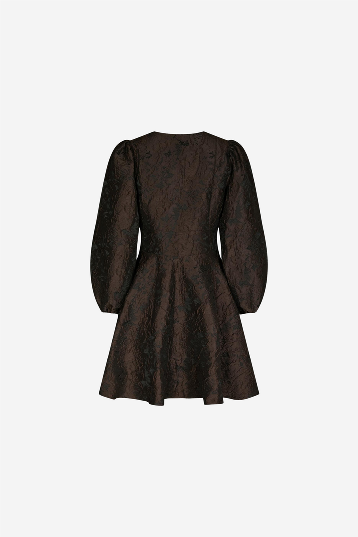Milly Brocade Dress Dark Brown