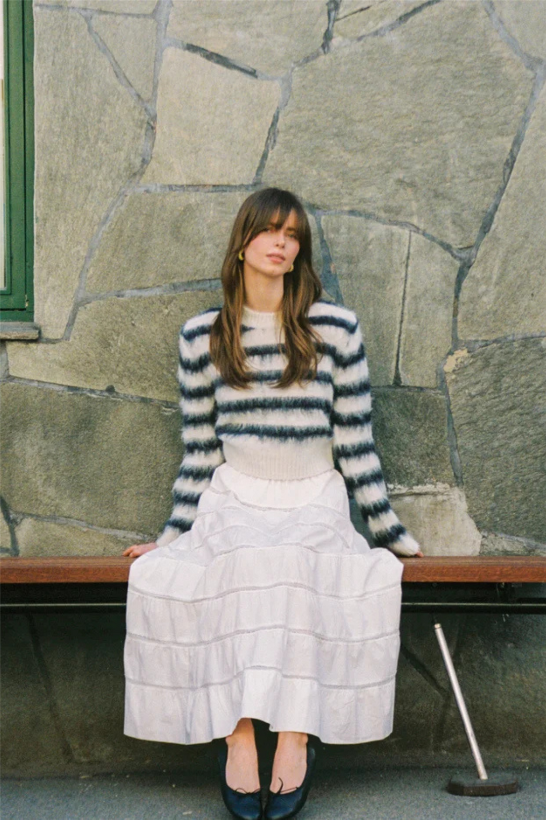 Poplin Decorated Skirt White