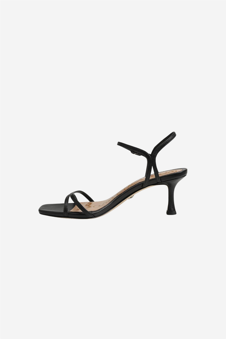 Presley Strappy Kitten Heel Black Leather