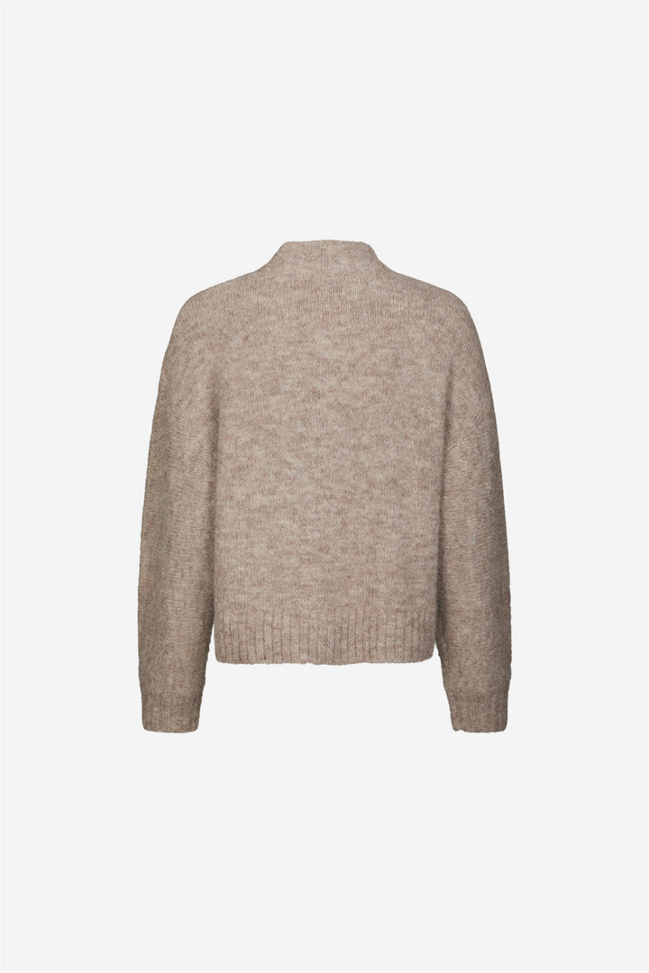 Taura Fluffy Knit Cardigan Beige Melange