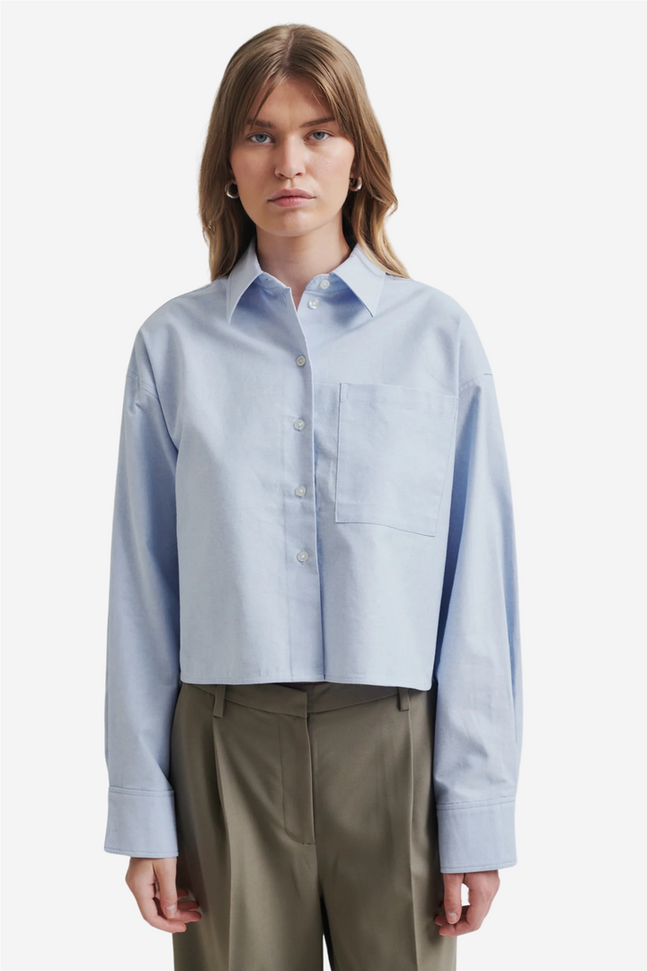 Baulo Cropped Shirt Cashmere Blue