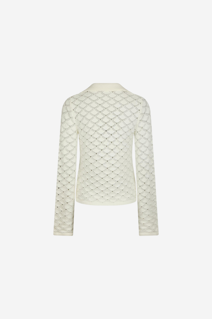 Aston Stitch Knit Bloouse Off White