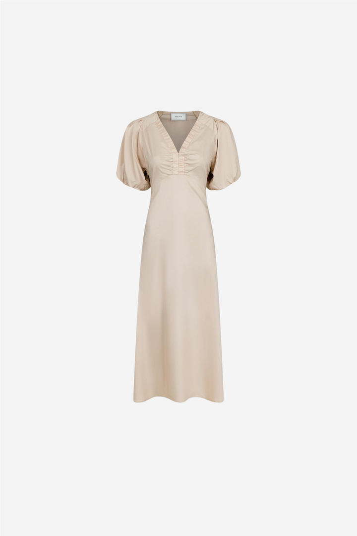 Illana Poplin Dress Dark Sand