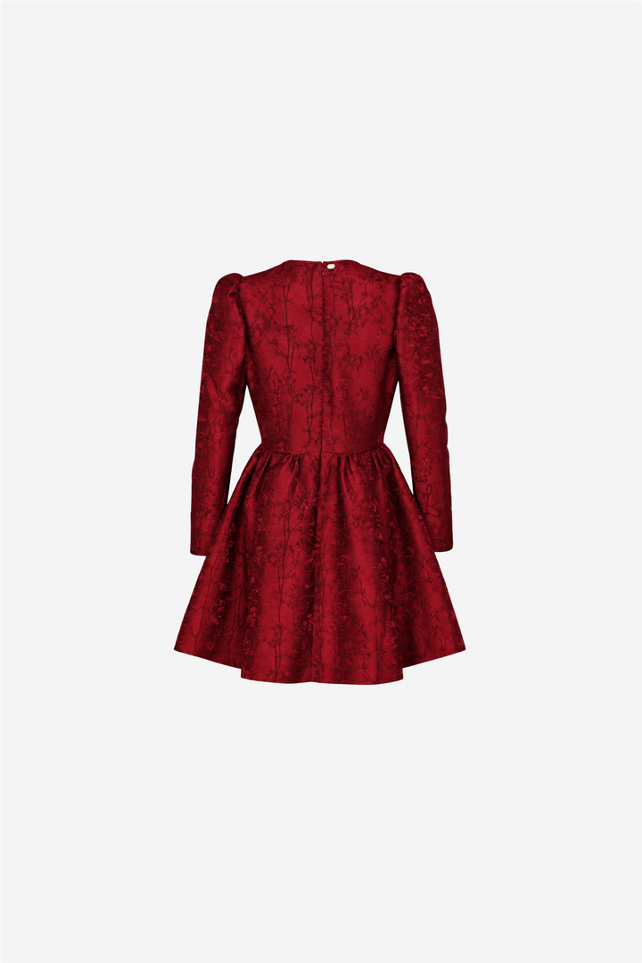 Brocade Mini Dress Cherry