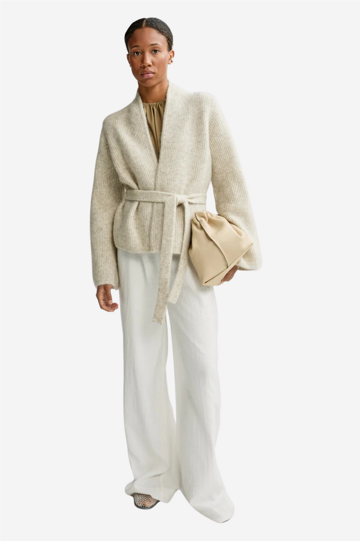 Lila Mohair Cardigan Wheat