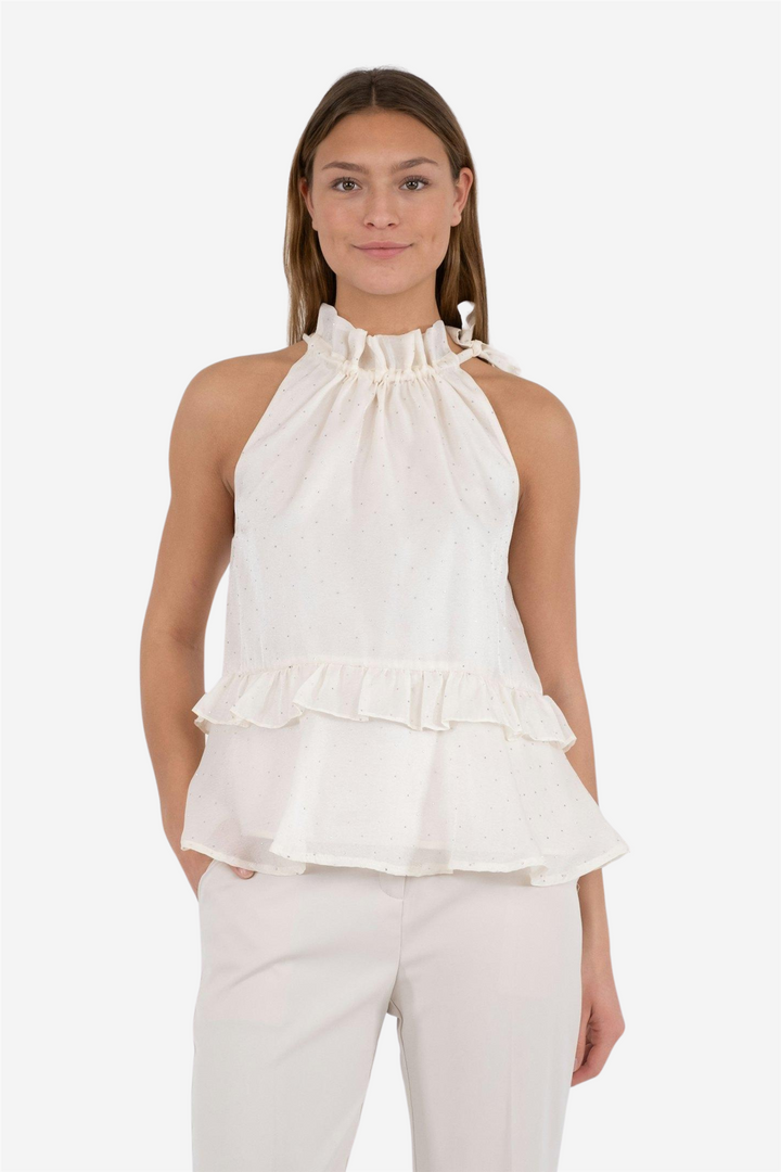 Margy Bedazzled Top White