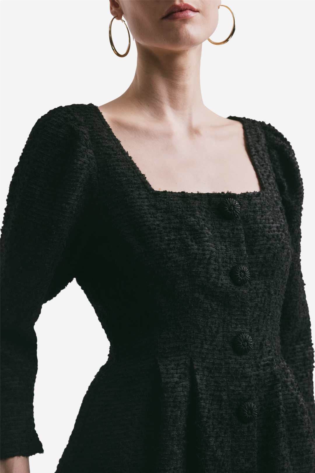 Boucle Mini Dress Black