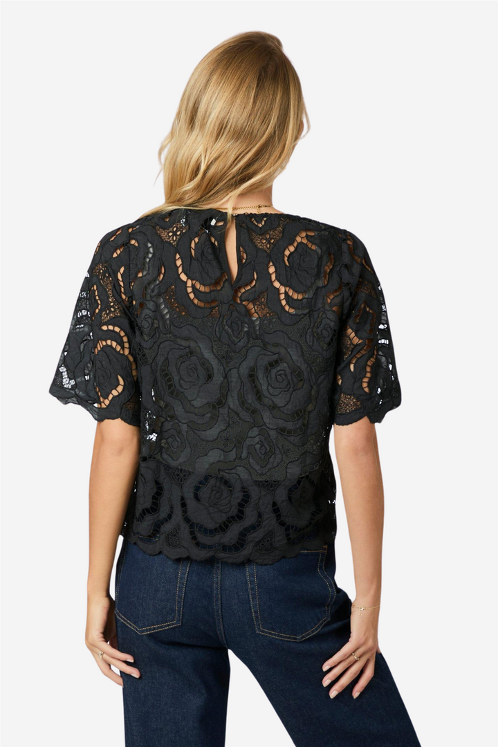 Trisha Big Lace Blouse Black