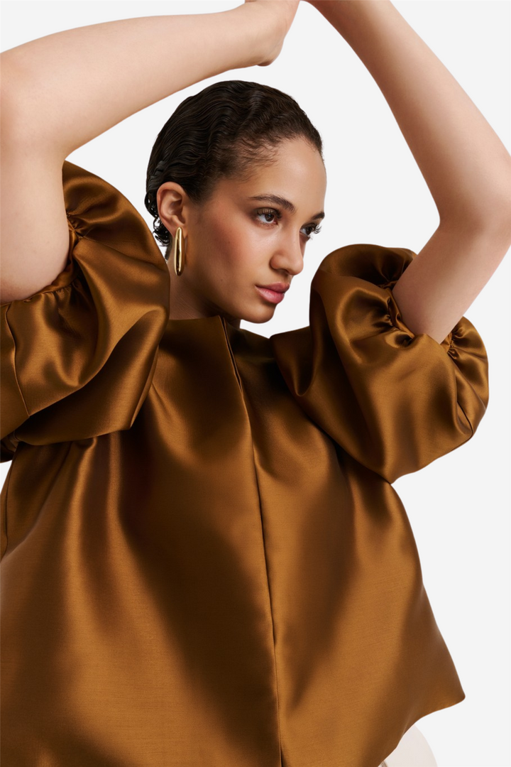 Cleo Pouf Sleeve Blouse Amber
