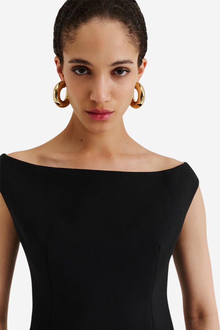 Diora Half Off Shoulder Top Black