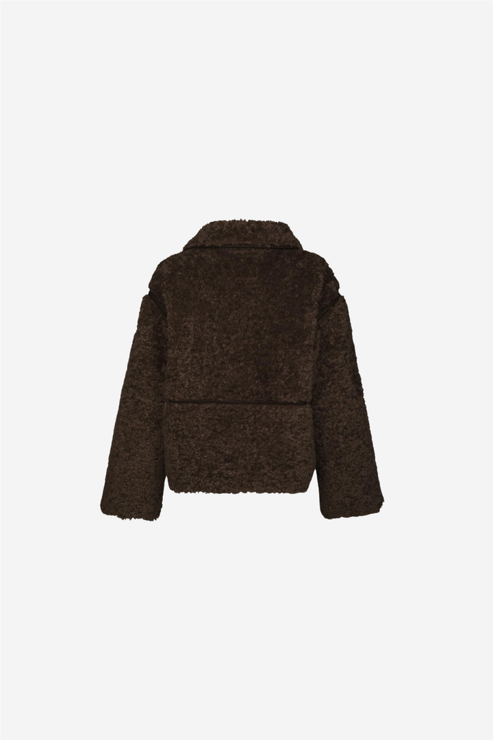 Castor Faux Fur Jacket Dark Brown