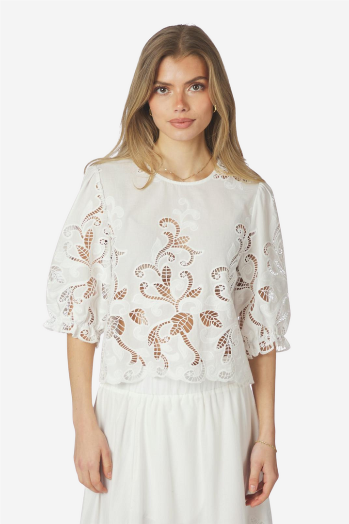Fia Embroidery Blouse White