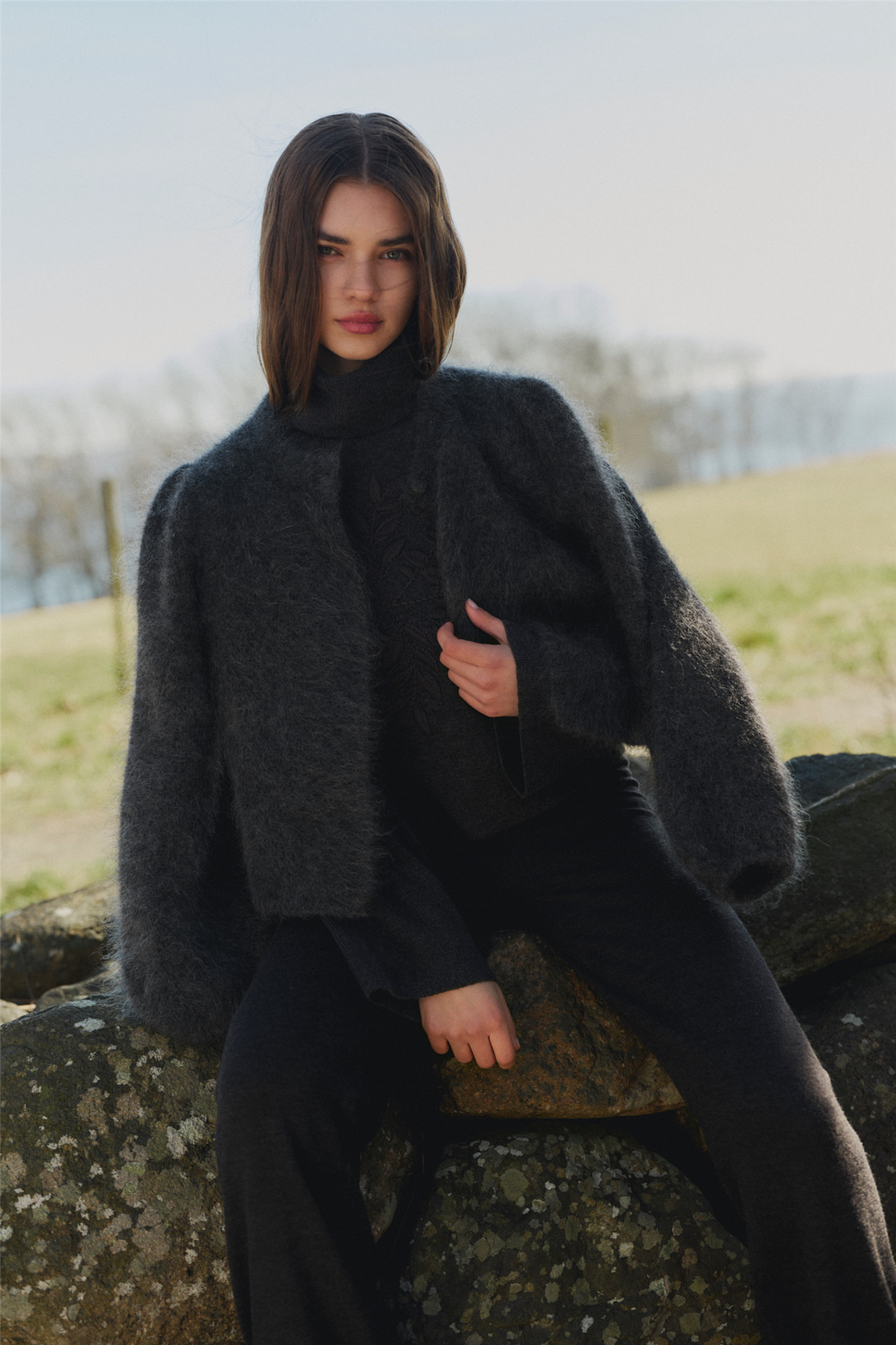 Amelia Chunky Cardigan Charcoal