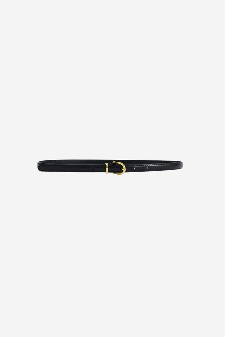 Blair Thin Leather Belt Black