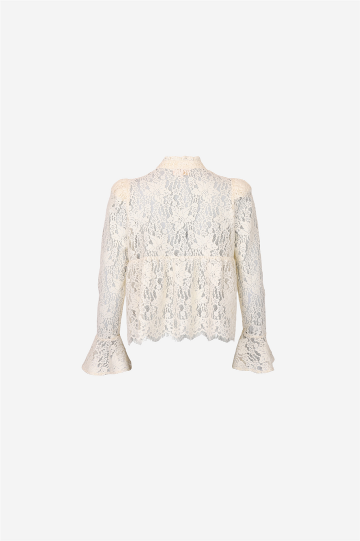 Lace Ruffle Blouse Vintage White