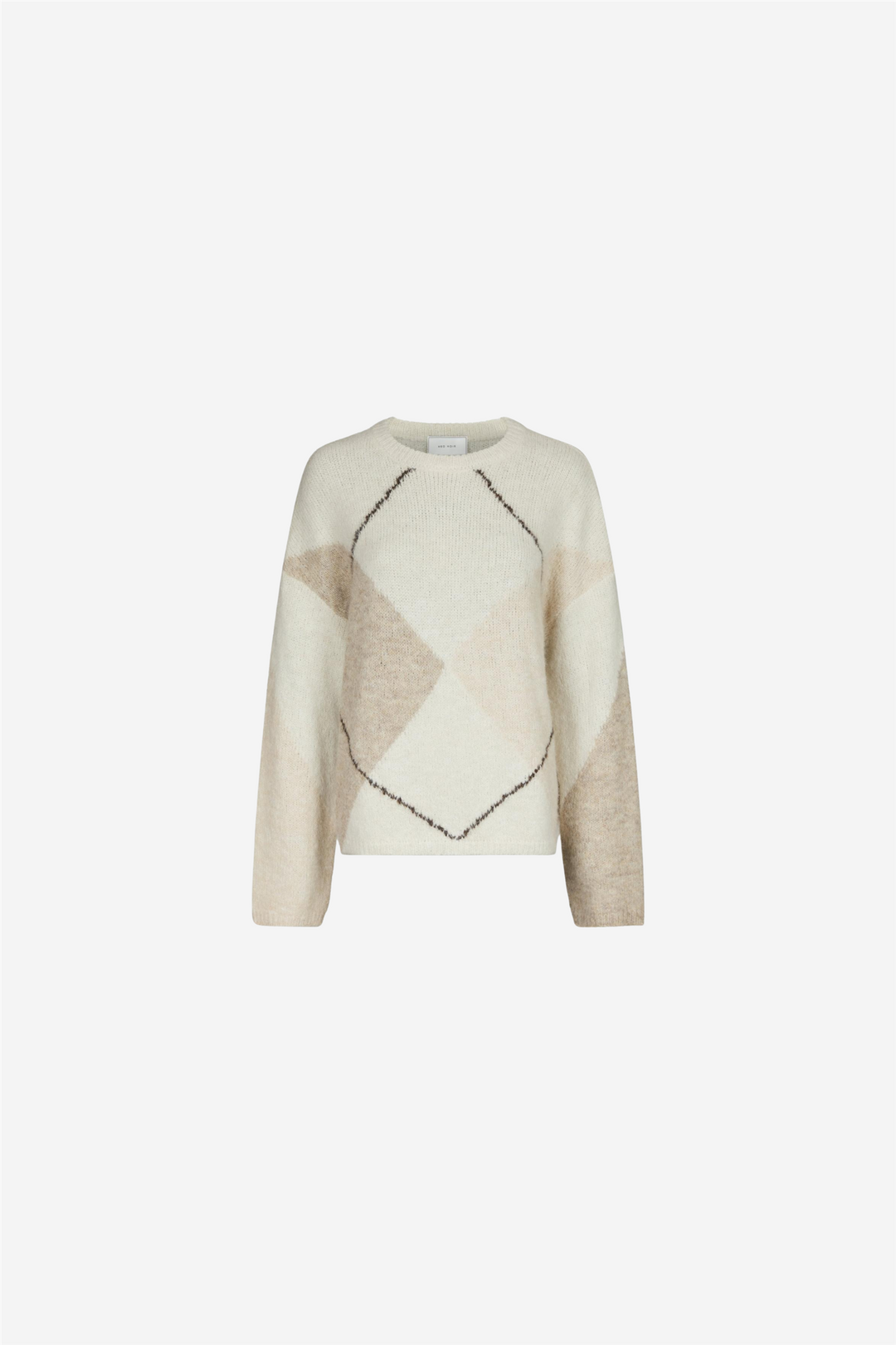 Inga Check Fluff Knit Blouse Creme
