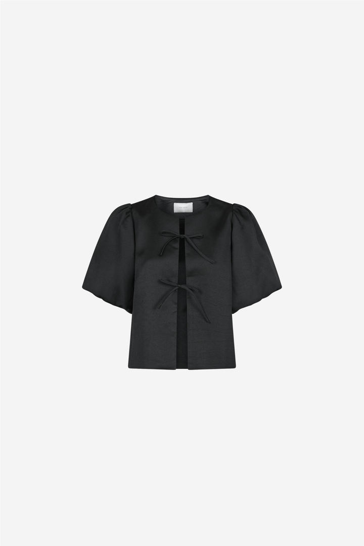 Aska Dull Satin Blouse Black