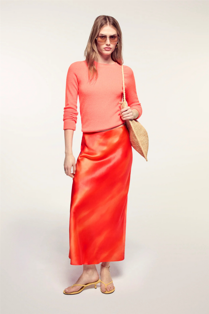 Light Sleeve Crewneck Sweater Fire Orange