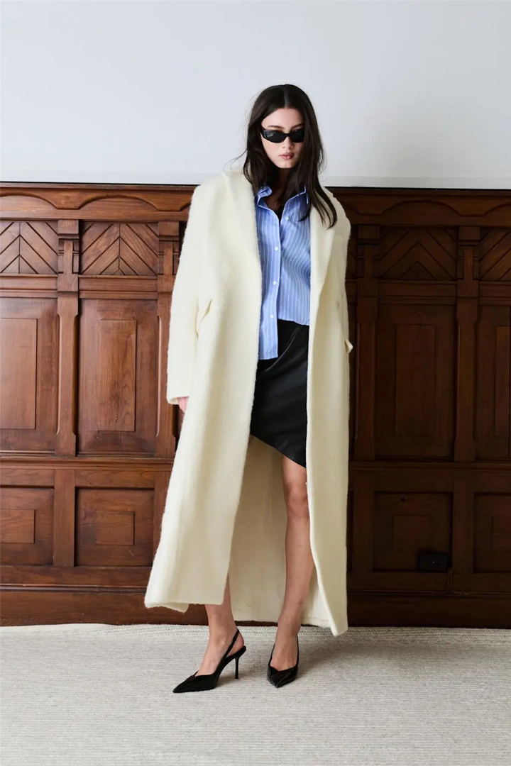 Plush Coat Off White