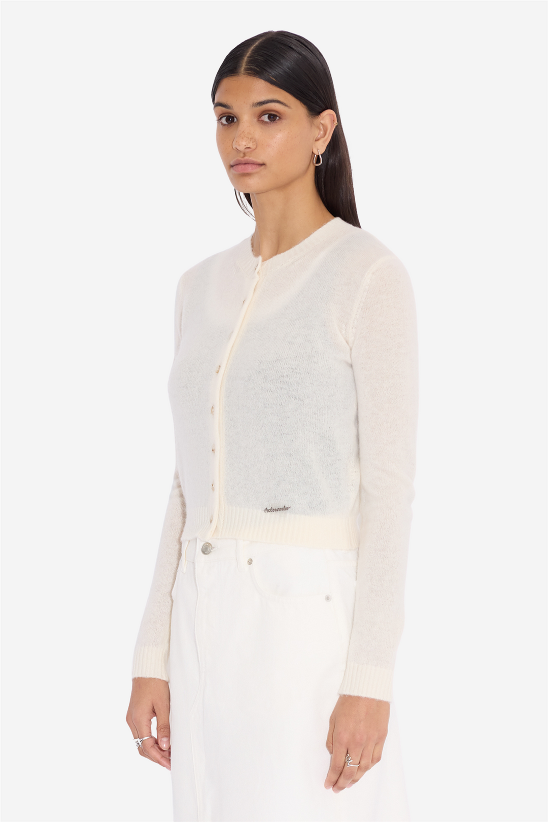 W. Cashmere Cardigan Ecru