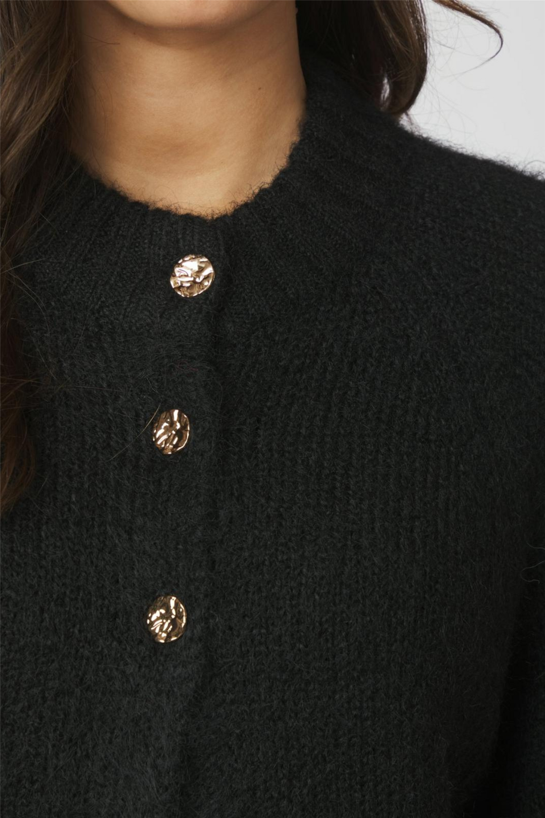 Benuta Fluffy Knit Cardigan Black