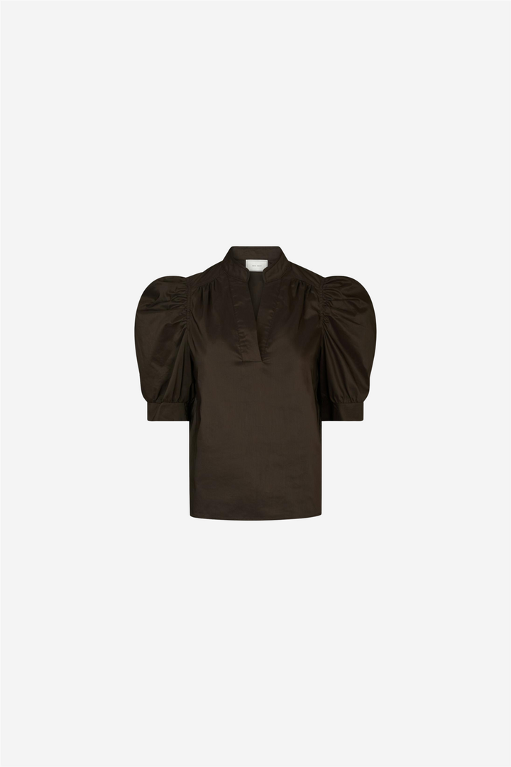 Roella Poplin Blouse Chocolate Brown