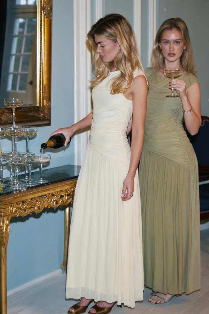 Cludine Mesh Dress Light Yellow