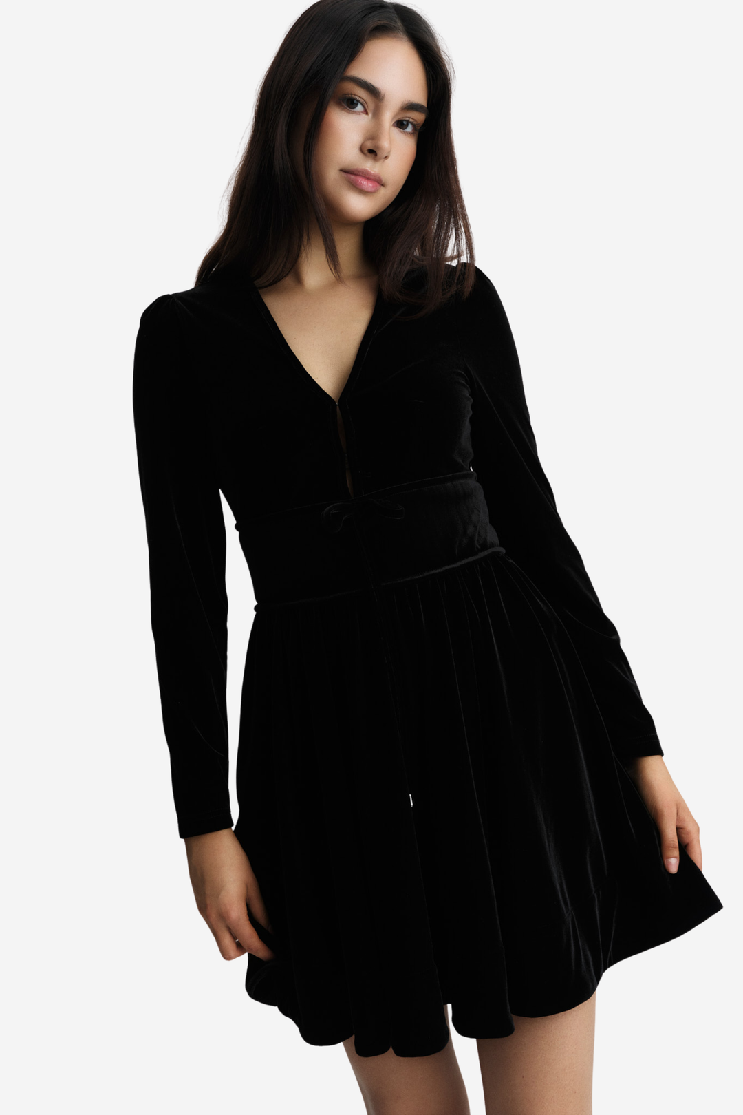 Tia Velour Dress Black