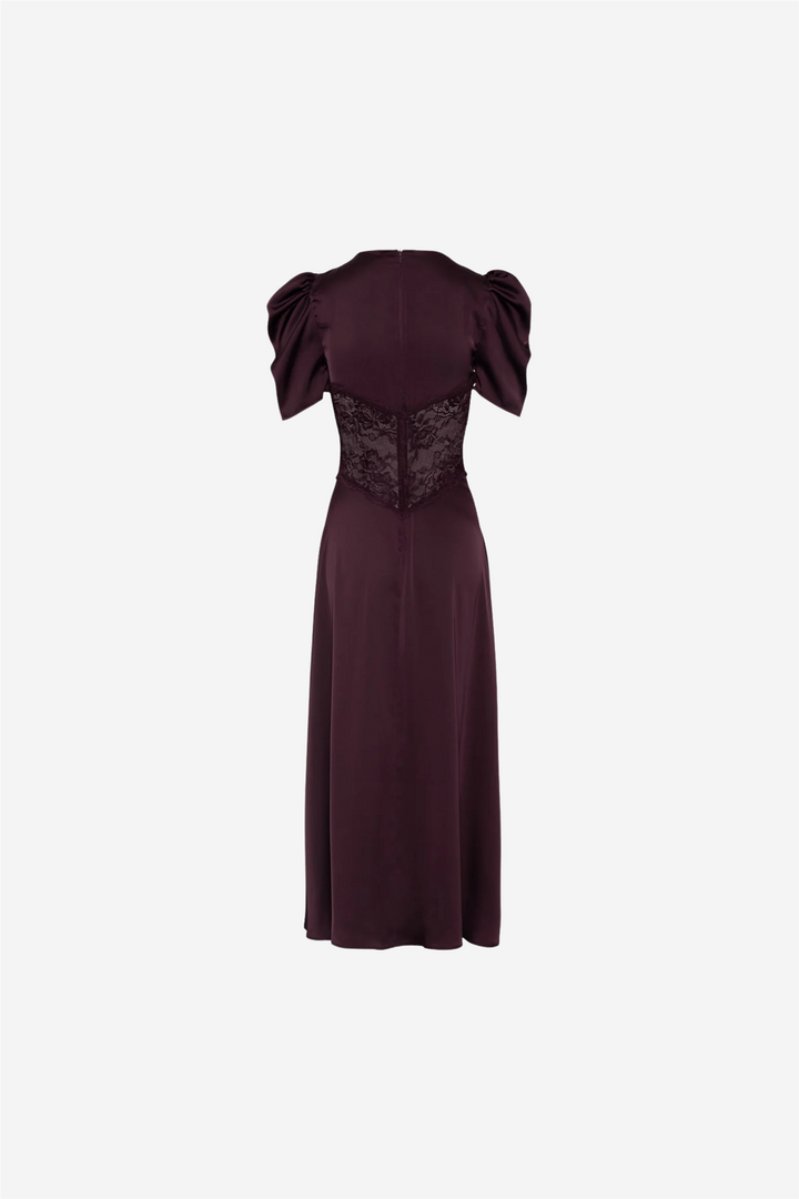 Francis Lace Midi Dress Burgundy