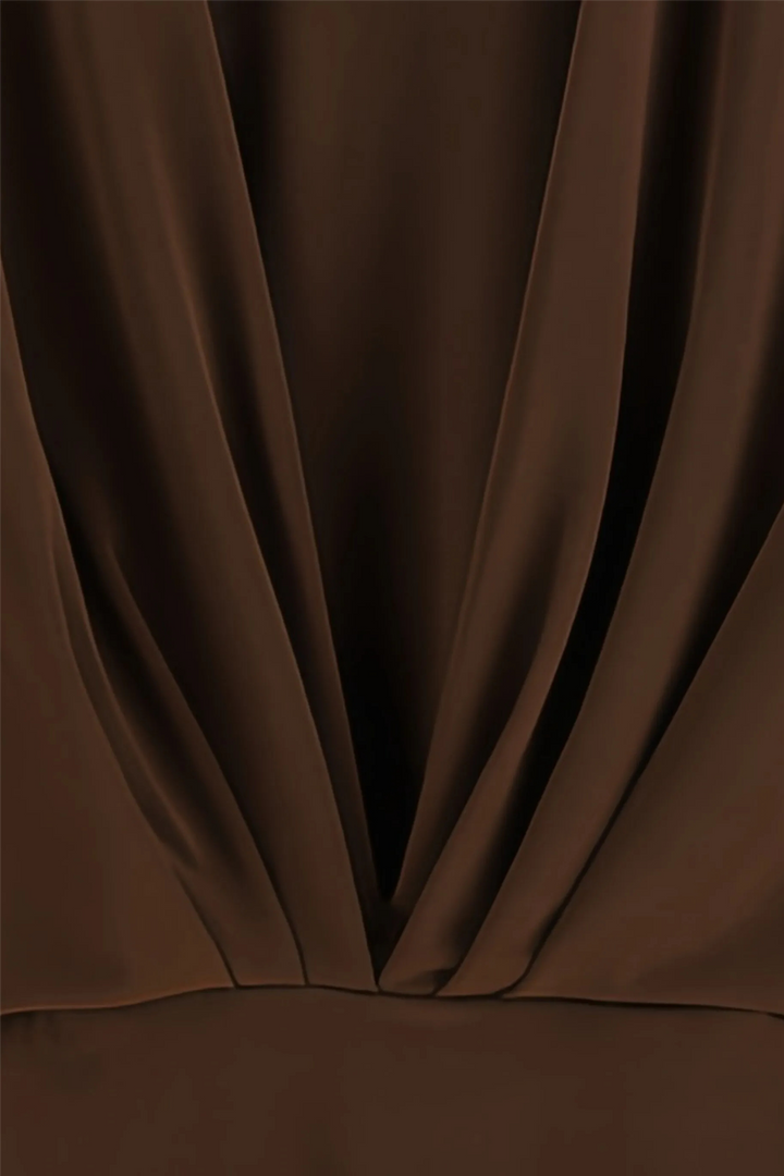 Zelda Bodysuit Deep V Neck Dark Brown