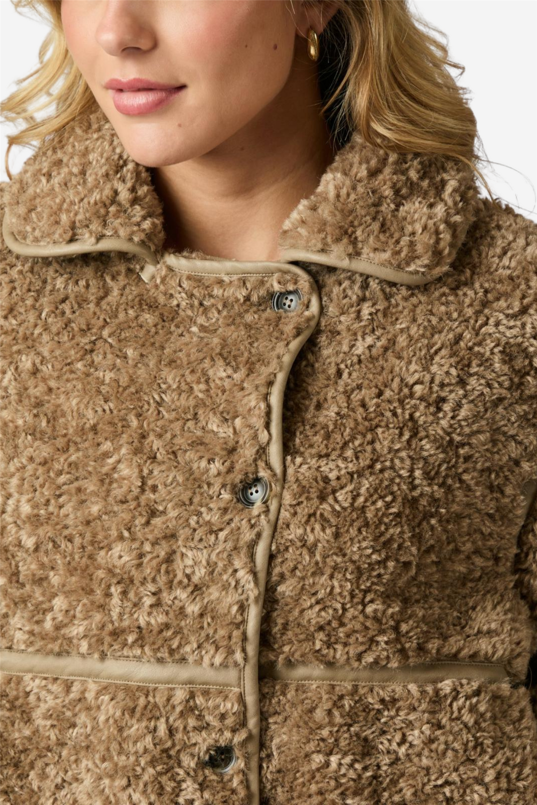 Castor Faux Fur Jacket Taupe