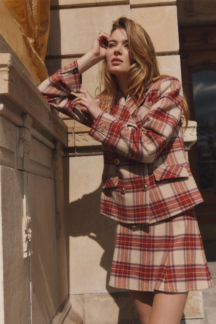 Tailored Mini Skirt Checks