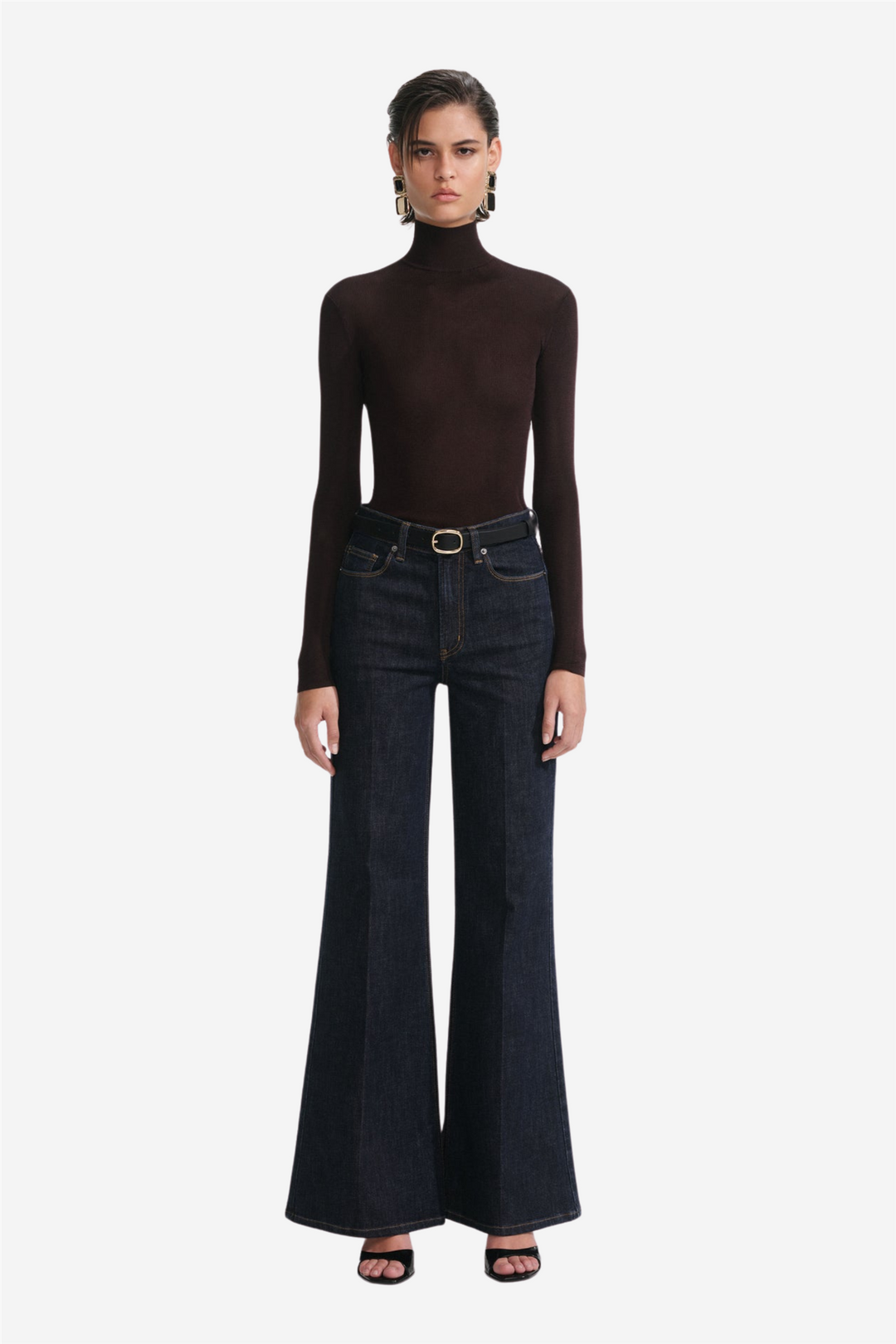 Brown viscose knit top